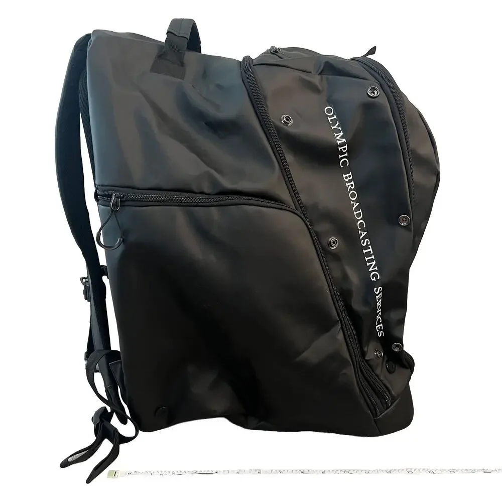 Authentic PyeongChang 2018 Winter Olympics OBS Crew Black Backpack ~40L Large - Picture 16 of 16